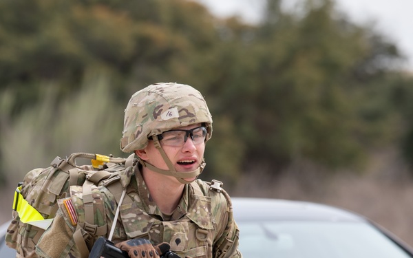 Soldiers with the Medical Readiness Battalion compete for a chance to go to the Medical Readiness Command, West: Best Leader Competition.