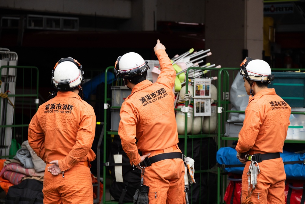 MCIPAC Fire and Emergency Services and Urasoe City firefighters train together in bilateral HAZMAT event