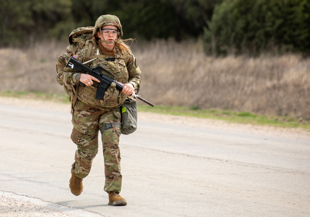 Soldiers with the Medical Readiness Battalion compete for a chance to go to the Medical Readiness Command, West: Best Leader Competition.