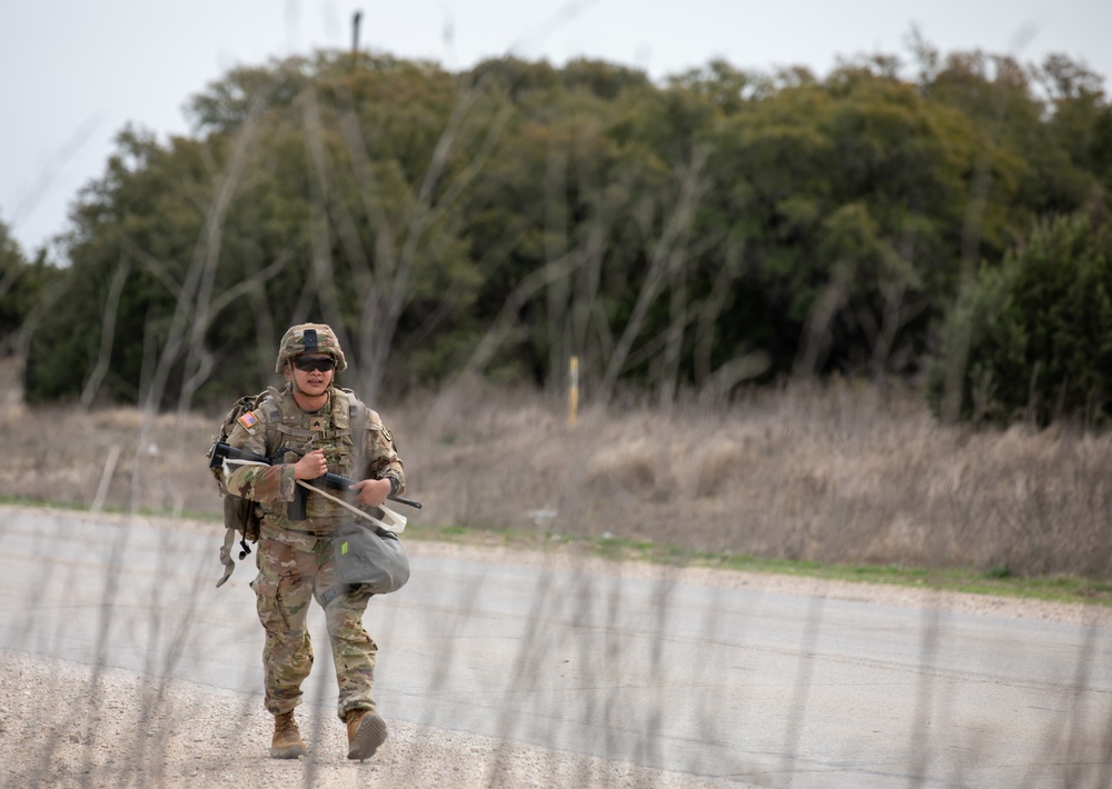 Soldiers with the Medical Readiness Battalion compete for a chance to go to the Medical Readiness Command, West: Best Leader Competition.