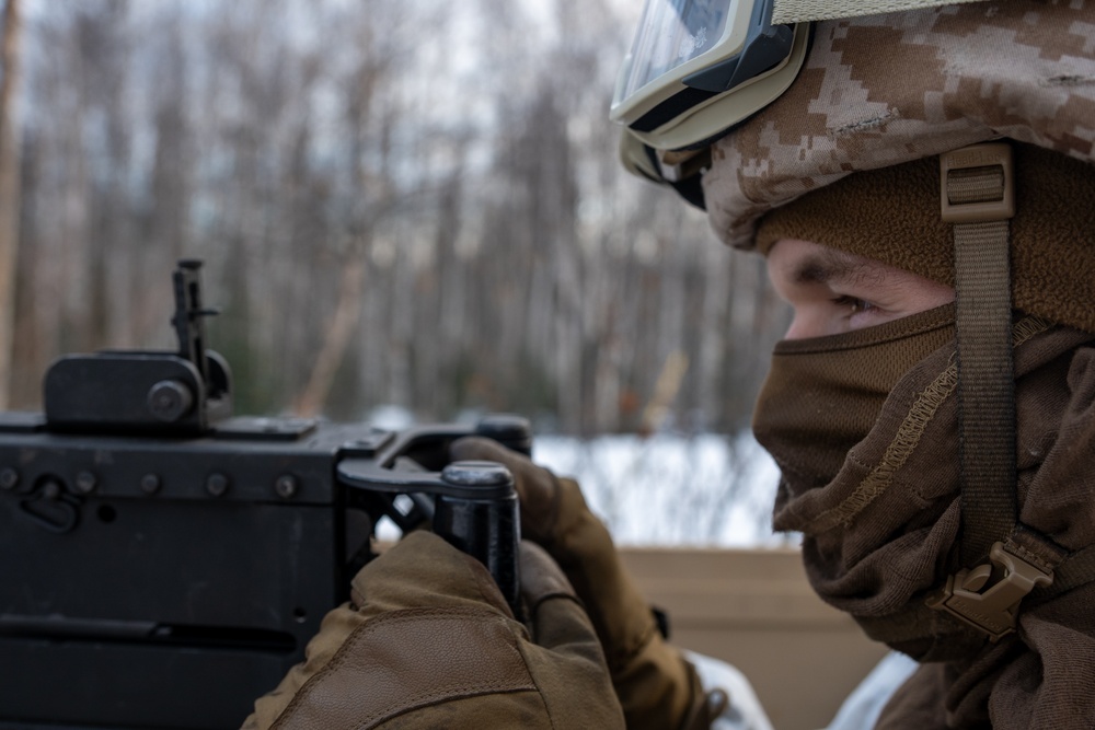ARCTIC EDGE 2024: Fox 2/14 Marines provide security during HIMARS resupply