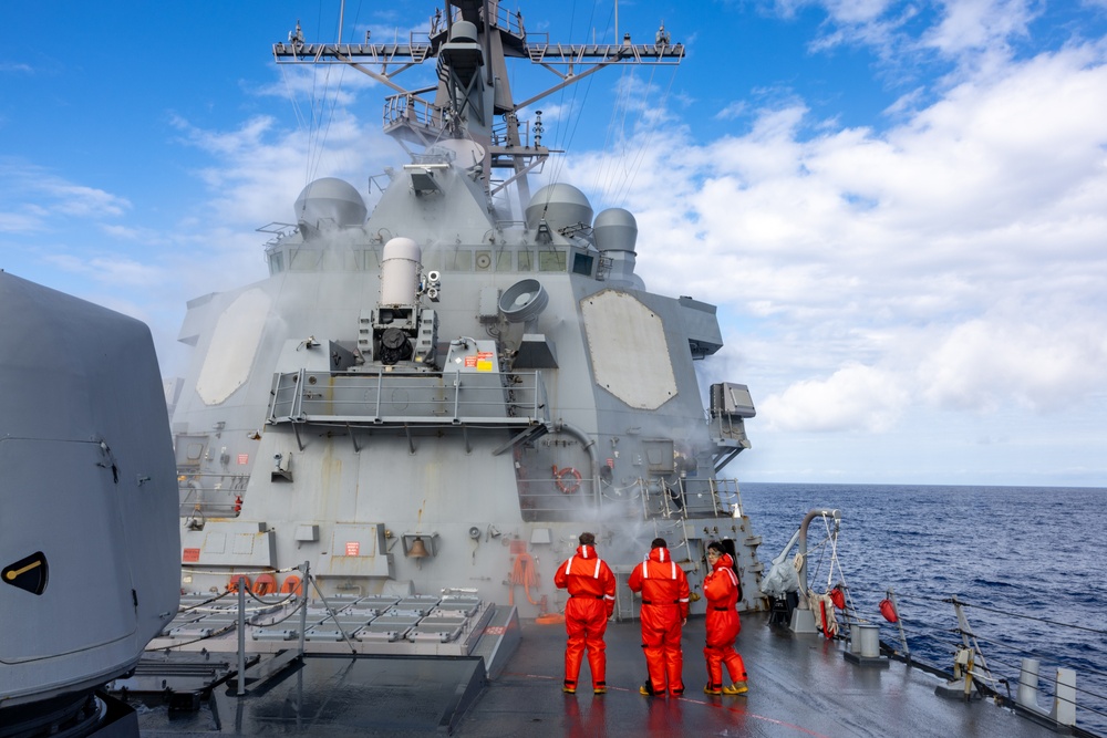 USS Higgins Conducts Counter Measure Wash Down