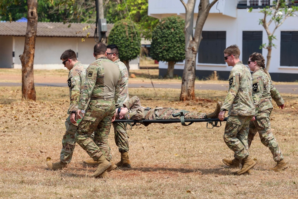 16th CAB Medical Evacuation (MEDEVAC) training with 2-2 SBCT in Sa Kaeo Province for Cobra Gold 2024