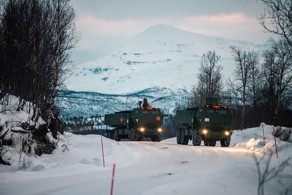 U.S. Marines of 2nd Battalion, 10th Marine Regiment train with HIMARS in Norway in preparation for Exercise Nordic Response 24