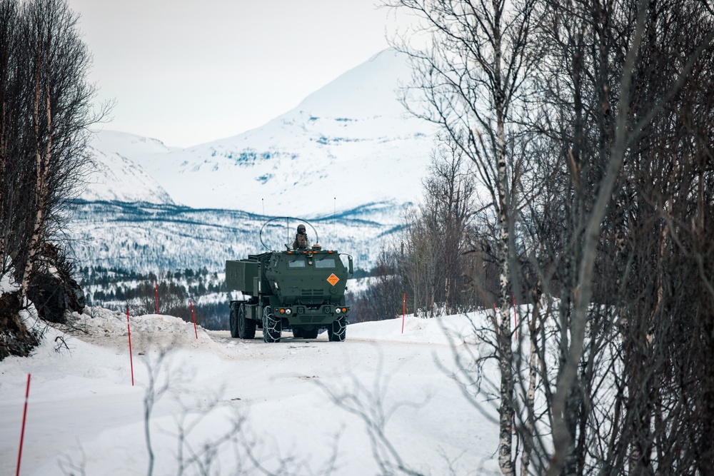 U.S. Marines of 2nd Battalion, 10th Marine Regiment train with HIMARS in Norway in preparation for Exercise Nordic Response 24