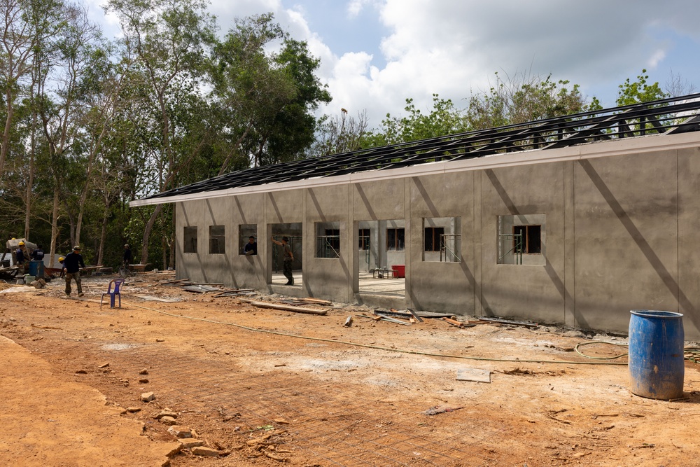 Cobra Gold 24; Marines with Marine Wing Support Squadron 171 begin electrical work at the Ban Prakaet School