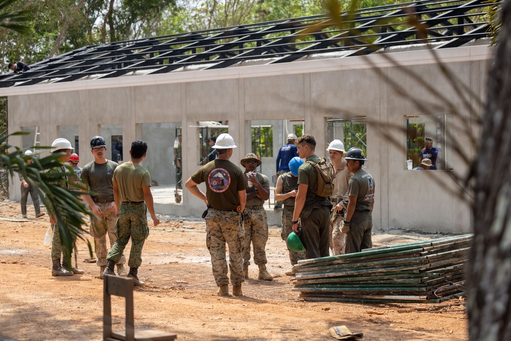 Cobra Gold 24; Marines with Marine Wing Support Squadron 171 begin electrical work at the Ban Prakaet School