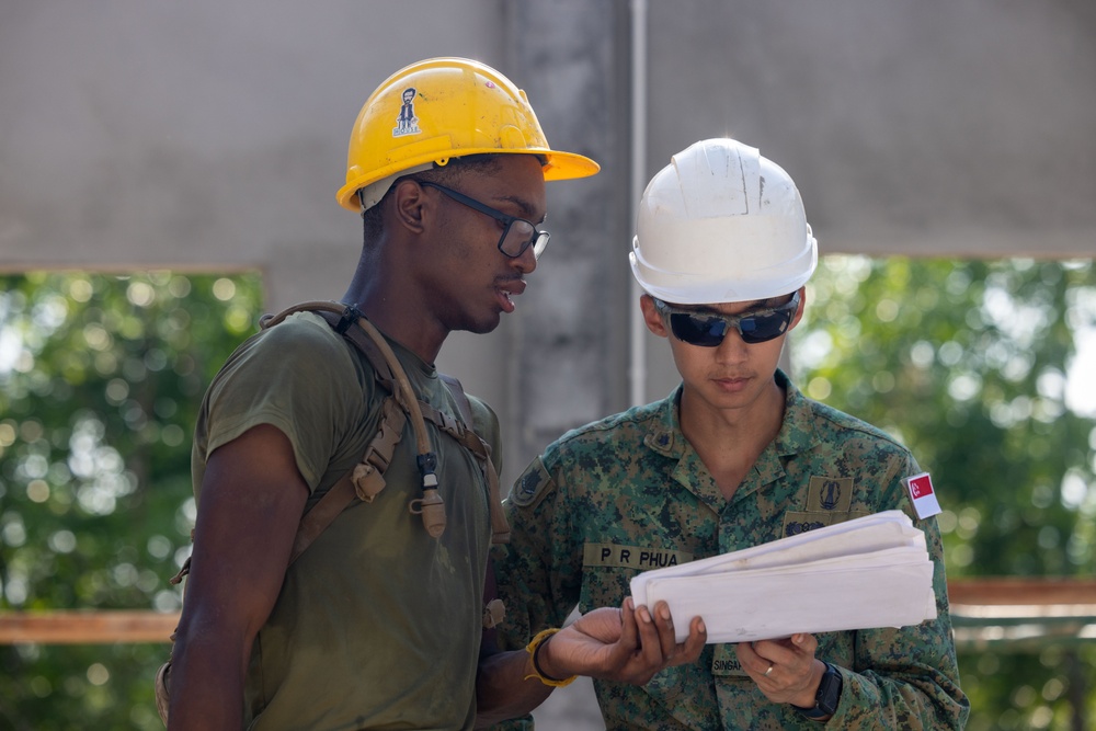 Cobra Gold 24; Marines with Marine Wing Support Squadron 171 begin electrical work at the Ban Prakaet School