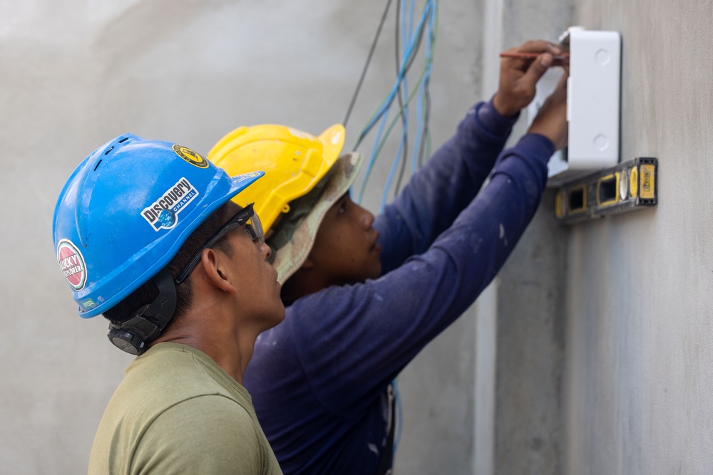 Cobra Gold 24; Marines with Marine Wing Support Squadron 171 begin electrical work at the Ban Prakaet School