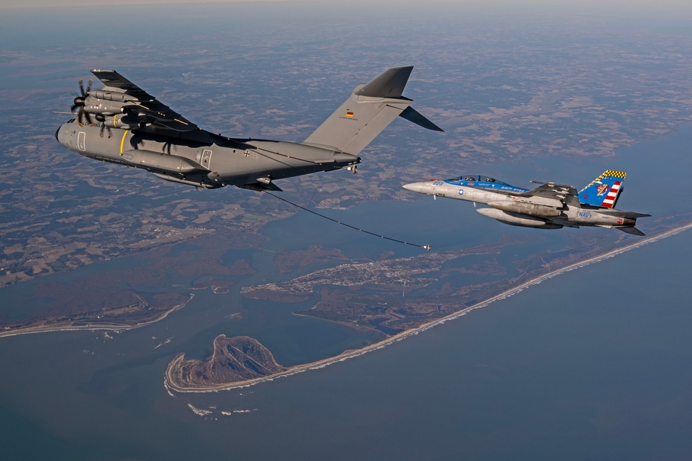 F/A-18F Aerial Refueling Testing with GAF A400M