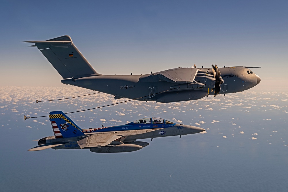 F/A-18F Aerial Refueling Testing with GAF A400M