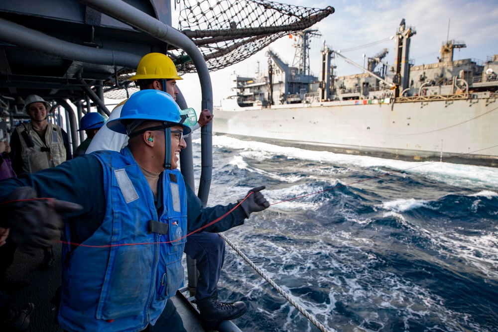 USS Philippine Sea Conducts a Replenishment-At-Sea with the USNS Supply in the Red Sea