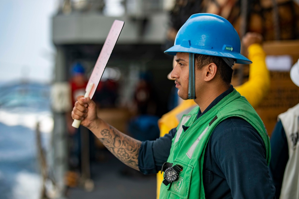 USS Philippine Sea Conducts a Replenishment-At-Sea with the USNS Supply in the Red Sea