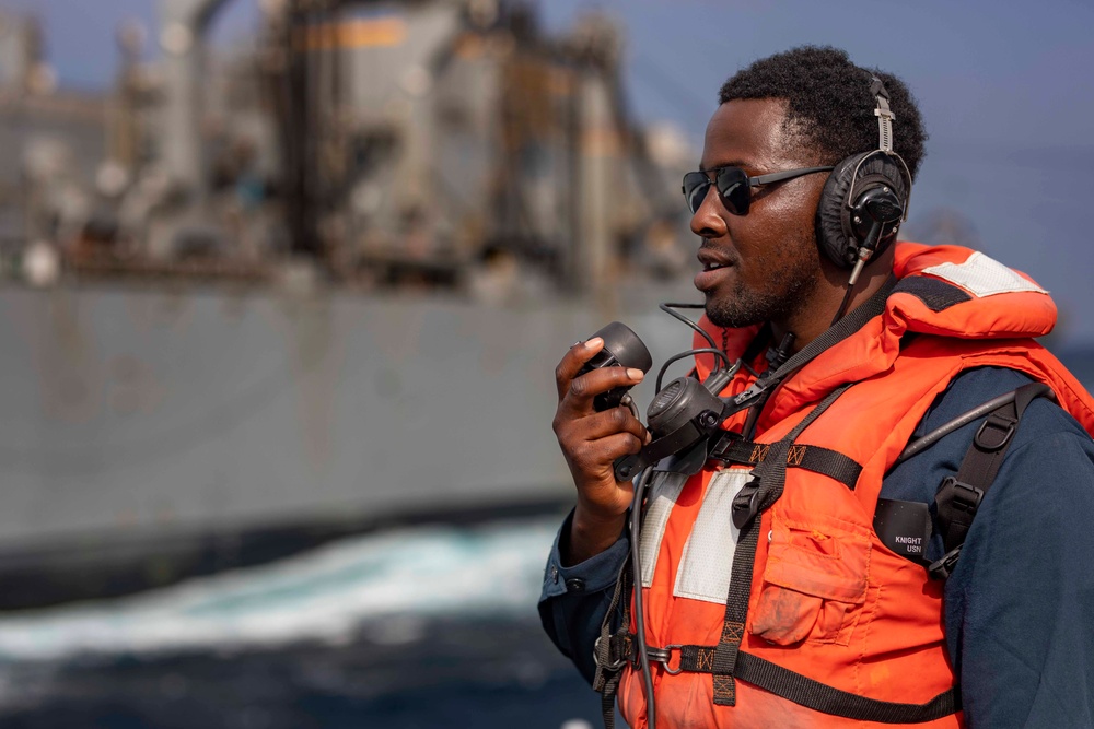 USS Philippine Sea Conducts a Replenishment-At-Sea with the USNS Supply in the Red Sea