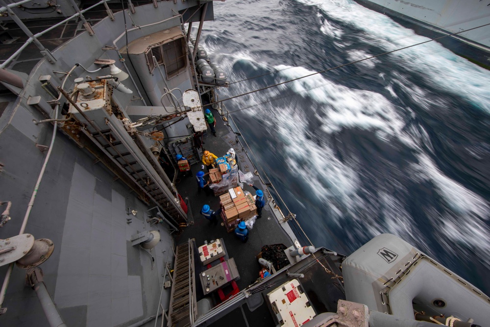 USS Philippine Sea Conducts a Replenishment-At-Sea with the USNS Supply in the Red Sea