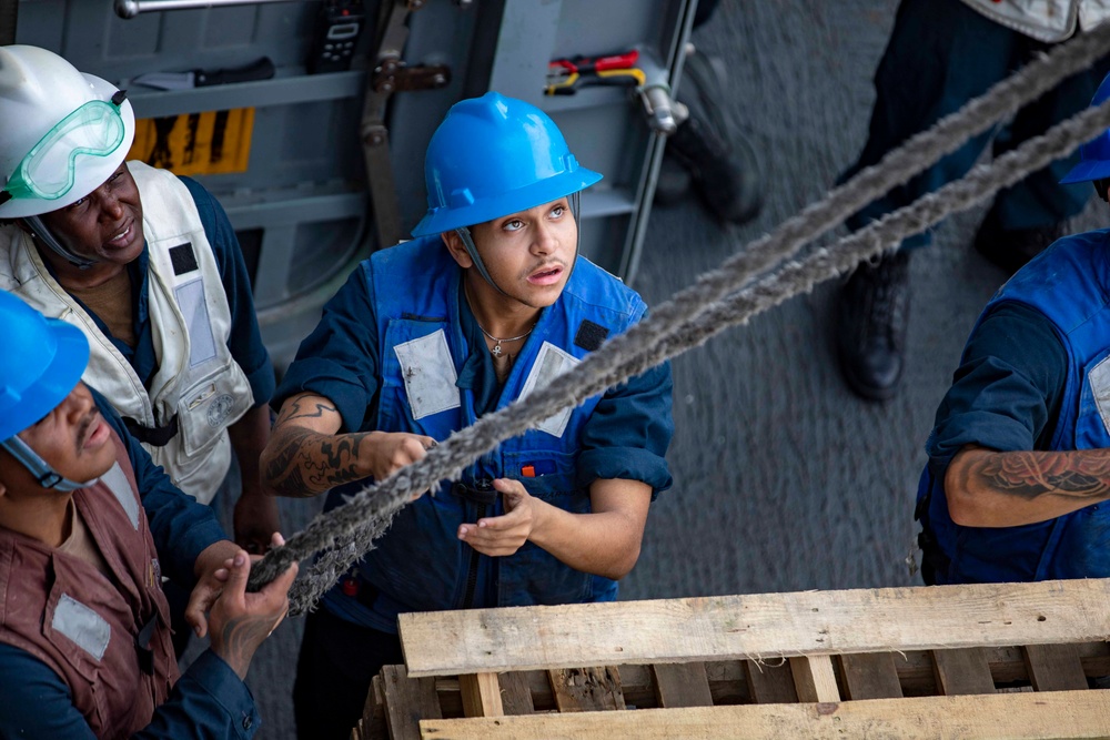 USS Philippine Sea Conducts Replenishment-at-Sea with USNS Supply in the Red Sea