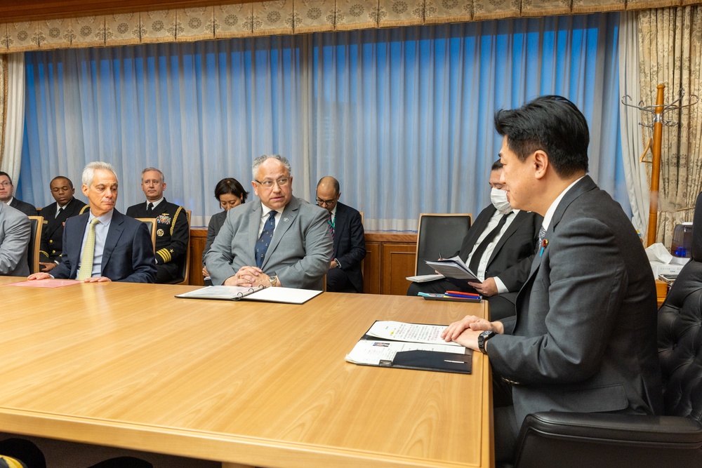 Secretary of the Navy Carlos Del Toro meets with Japanese Minister of Defense