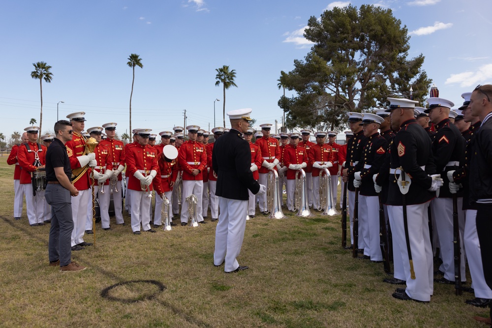 The Battle Color Detachment performs at MCAS Yuma