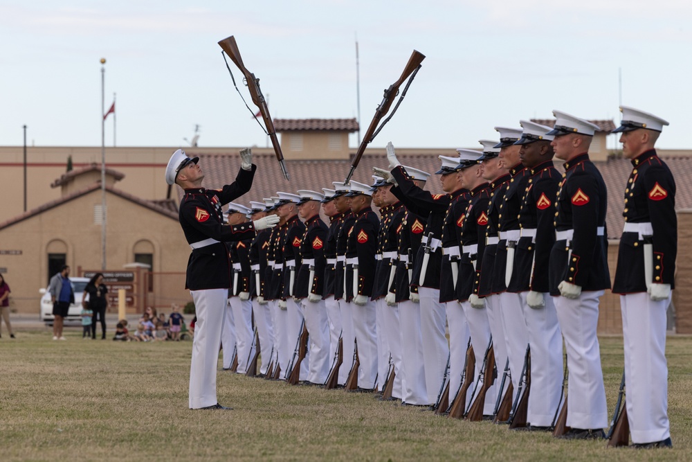 The Battle Color Detachment performs at MCAS Yuma