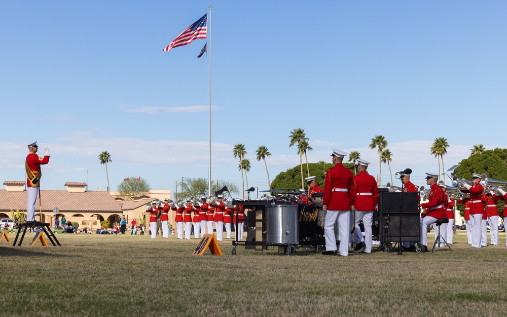 The Battle Color Detachment performs at MCAS Yuma