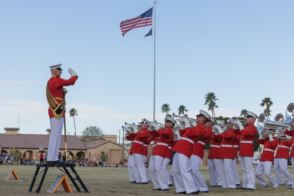 The Battle Color Detachment performs at MCAS Yuma