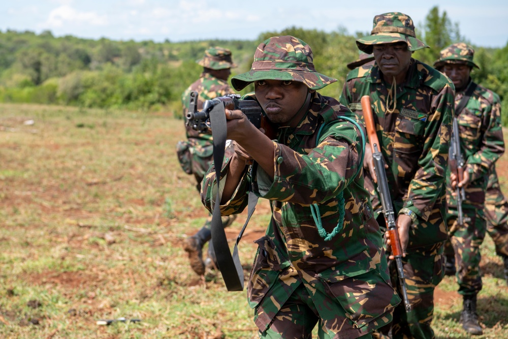 Tanzania People’s Defence Force soldiers conduct urban combat operations training during Justified Accord