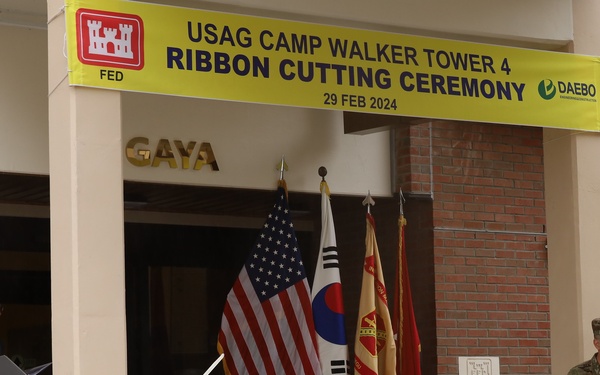 USAG Daegu cuts ribbon for fourth and final Army family housing tower.