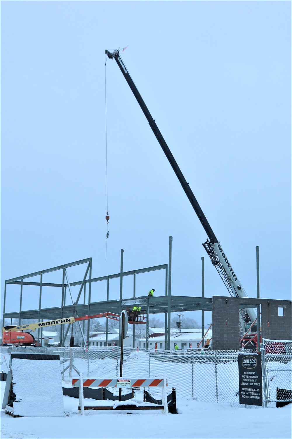 January 2023 brigade headquarters project construction operations at Fort McCoy