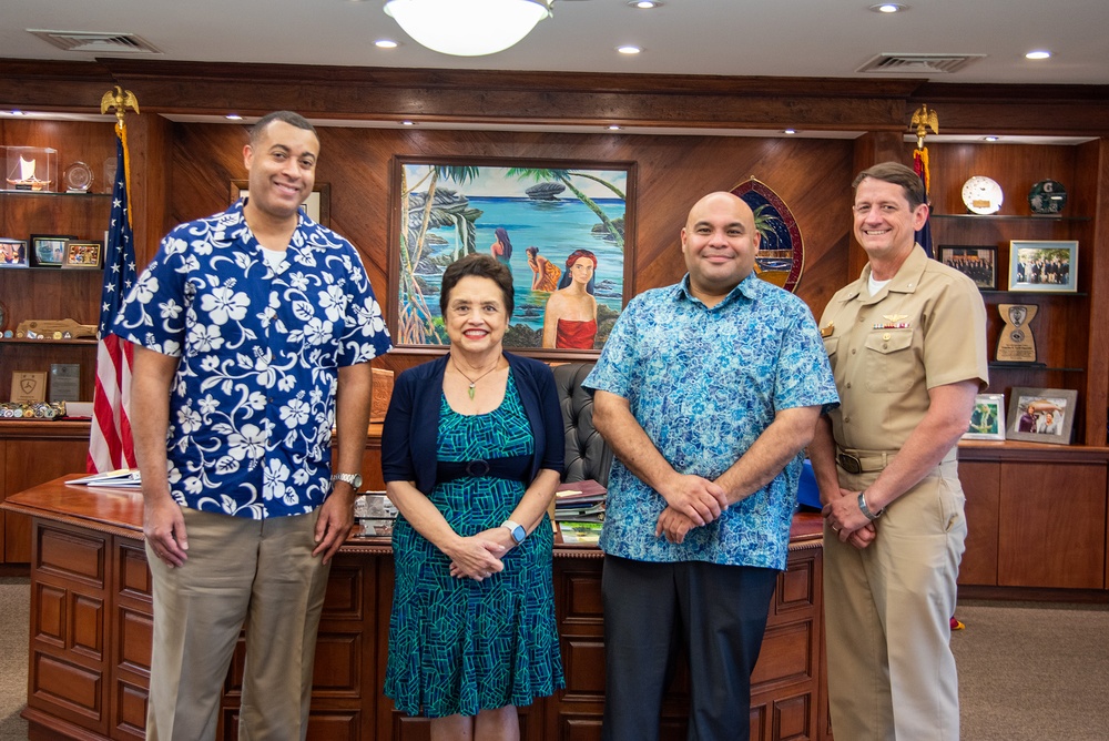 Honorable Franklin R. Parker, assistant Secretary of the Navy for Manpower and Reserve Affairs, visits the Governors Office while on Guam