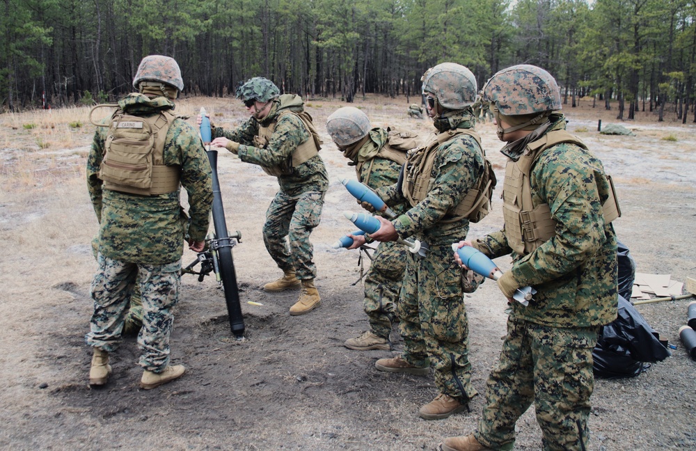 JB MDL-2 BN 25 Marines Conduct Mortar Training