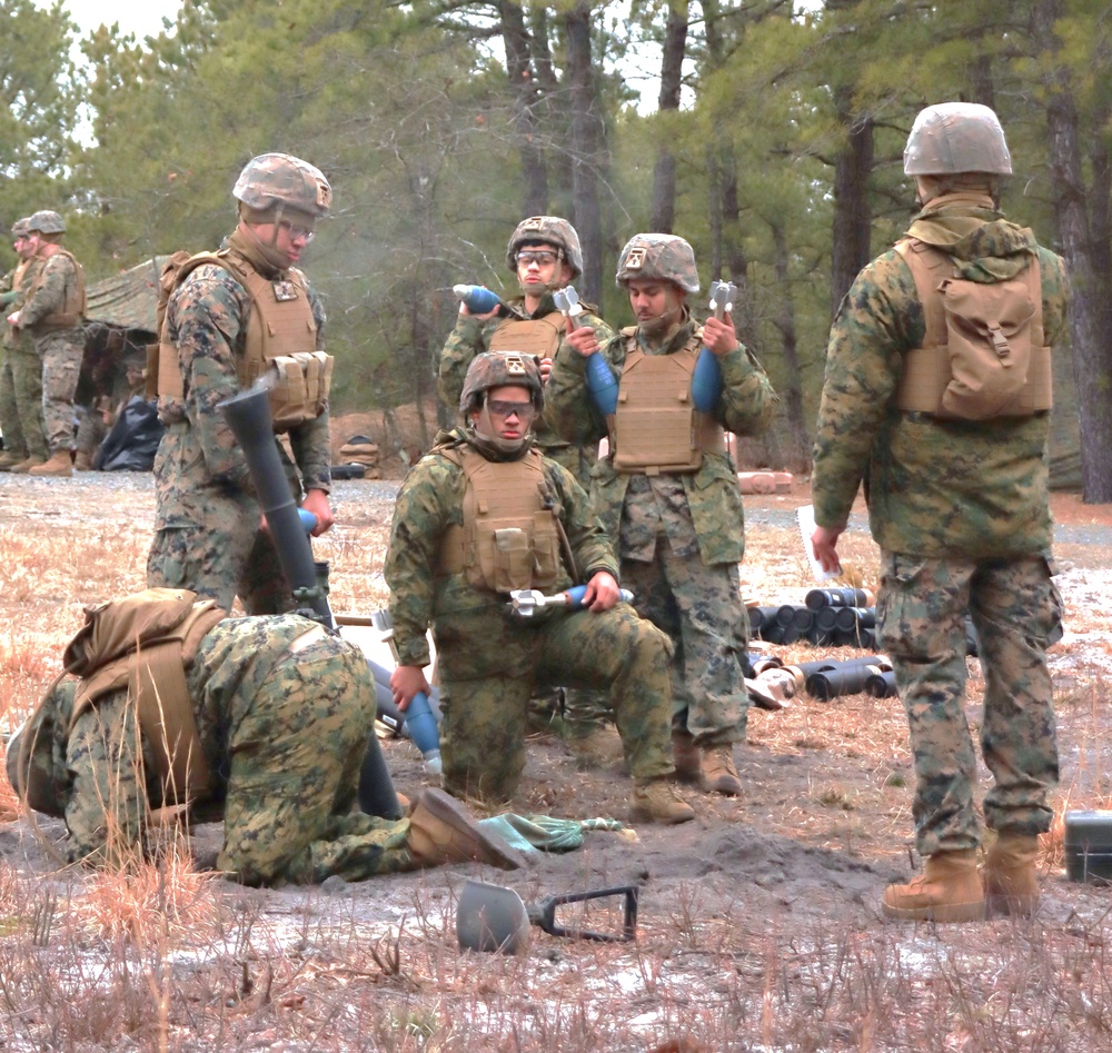 JB MDL-2 BN 25 Marines Conduct Mortar Training
