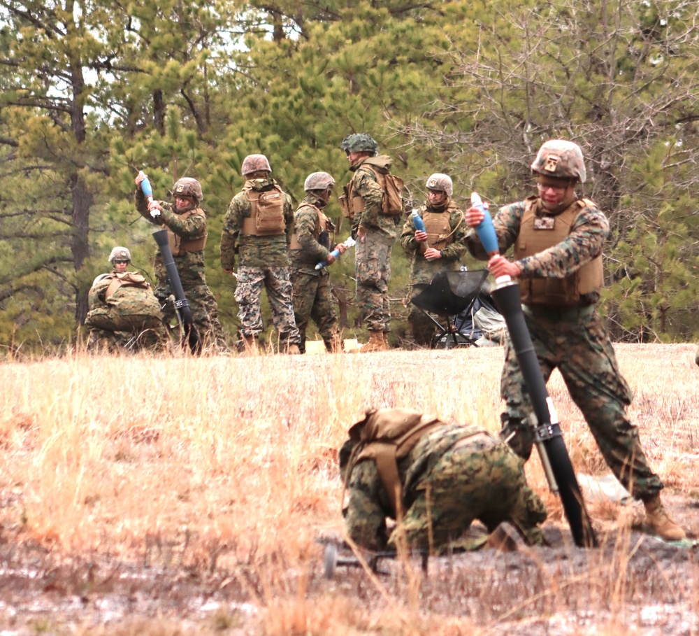 JB MDL-2 BN 25 Marines Conduct Mortar Training