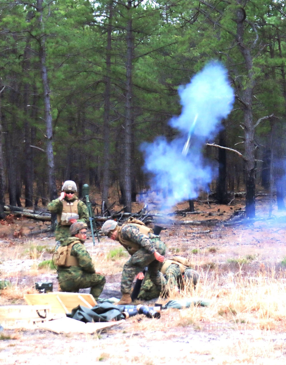 2 BN 25 Marines Conduct Mortar Training