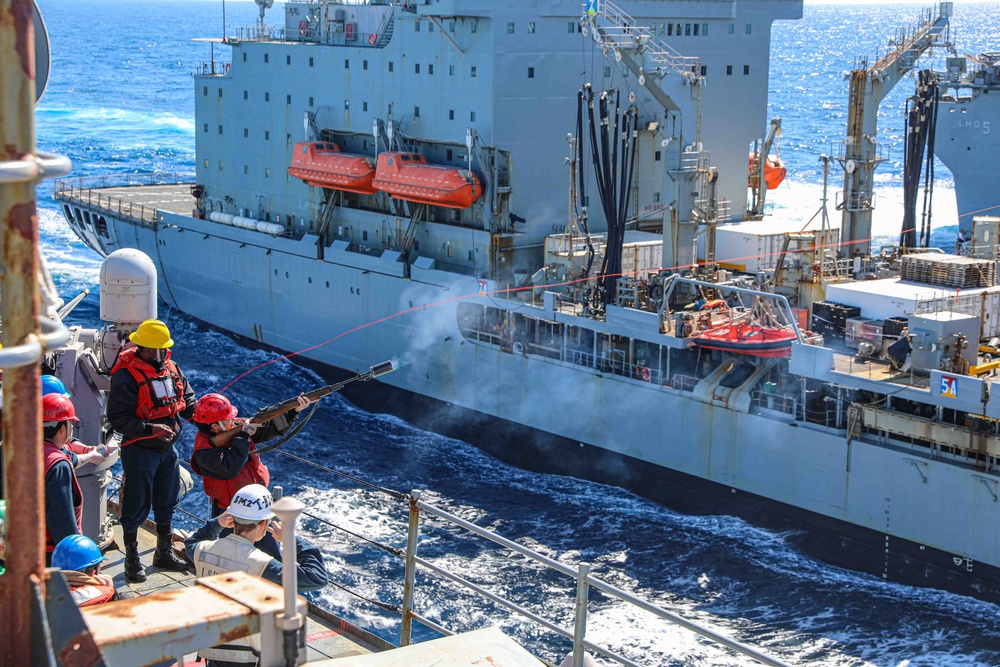 USS Carter Hall (LSD 50) Conducts Replenishment-at-Sea, Feb. 27, 2024