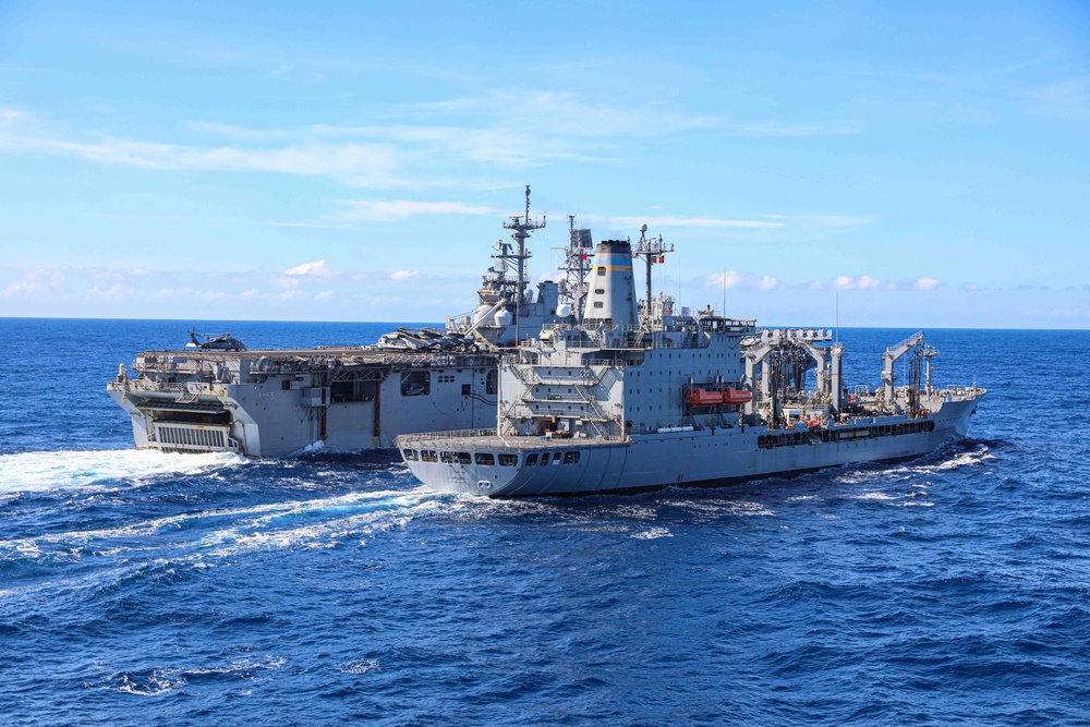 USS Carter Hall (LSD 50) Conducts Replenishment-at-Sea, Feb. 27, 2024