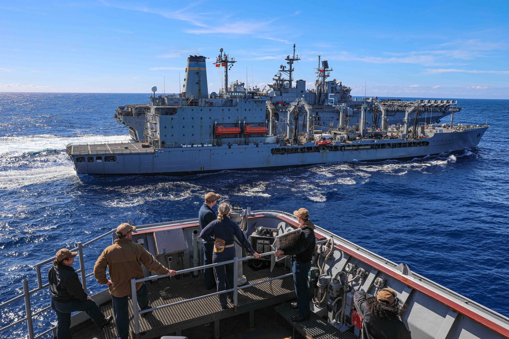 USS Carter Hall (LSD 50) Conducts Replenishment-at-Sea, Feb. 27, 2024