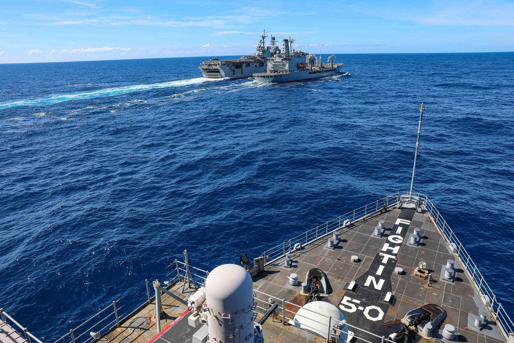 USS Carter Hall (LSD 50) Conducts Replenishment-at-Sea, Feb. 27, 2024