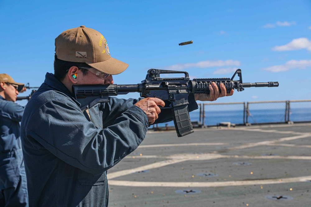 USS Carter Hall (LSD 50) Conducts Gun Shoot, March 15, 2024