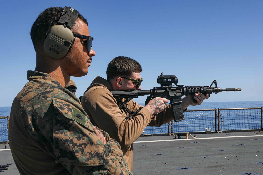 USS Carter Hall (LSD 50) Conducts Gun Shoot, March 15, 2024