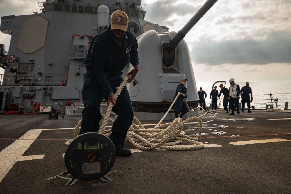 USS Laboon Conducts a Sea and Anchor Evolution