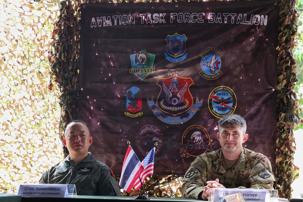 16th CAB Staff Introductions and Patch Exchange with Royal Thai Army 9th Aviation Battalion for Cobra Gold 2024