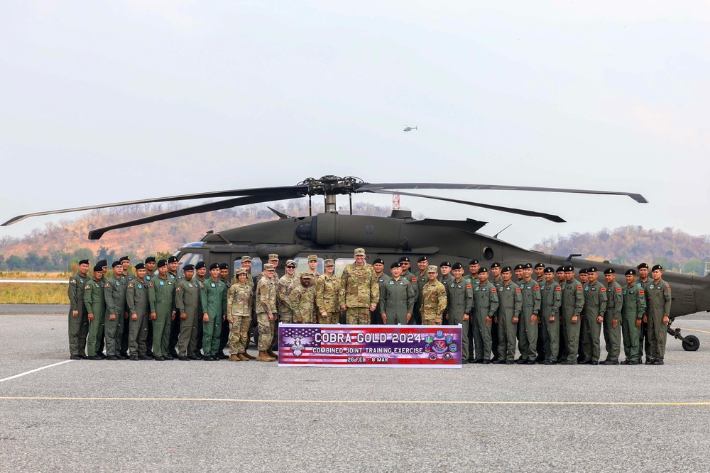 16th CAB Staff Introductions and Patch Exchange with Royal Thai Army 9th Aviation Battalion for Cobra Gold 2024