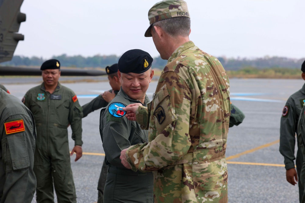 16th CAB Staff Introductions and Patch Exchange with Royal Thai Army 9th Aviation Battalion for Cobra Gold 2024