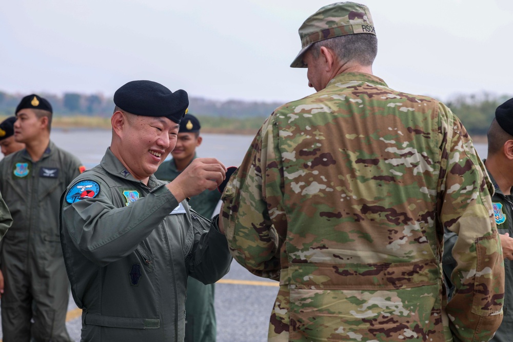 16th CAB Staff Introductions and Patch Exchange with Royal Thai Army 9th Aviation Battalion for Cobra Gold 2024