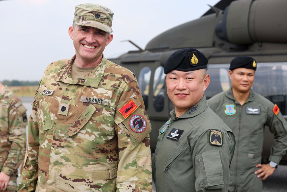 16th CAB Staff Introductions and Patch Exchange with Royal Thai Army 9th Aviation Battalion for Cobra Gold 2024