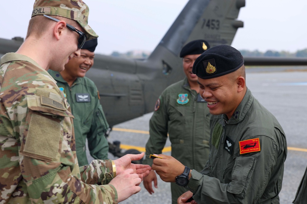 16th CAB Staff Introductions and Patch Exchange with Royal Thai Army 9th Aviation Battalion for Cobra Gold 2024