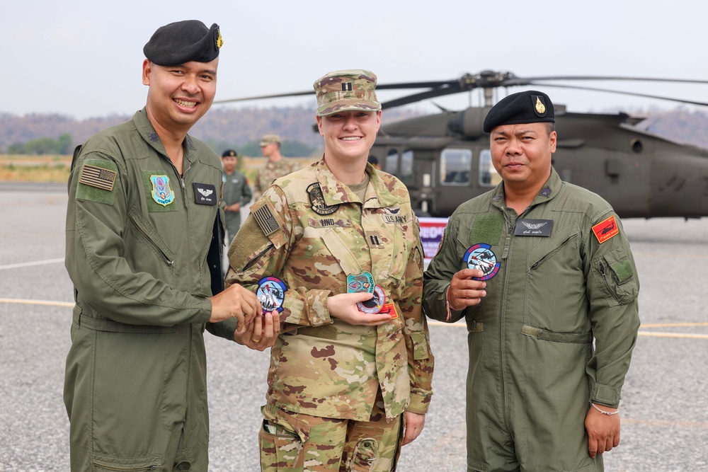 16th CAB Staff Introductions and Patch Exchange with Royal Thai Army 9th Aviation Battalion for Cobra Gold 2024