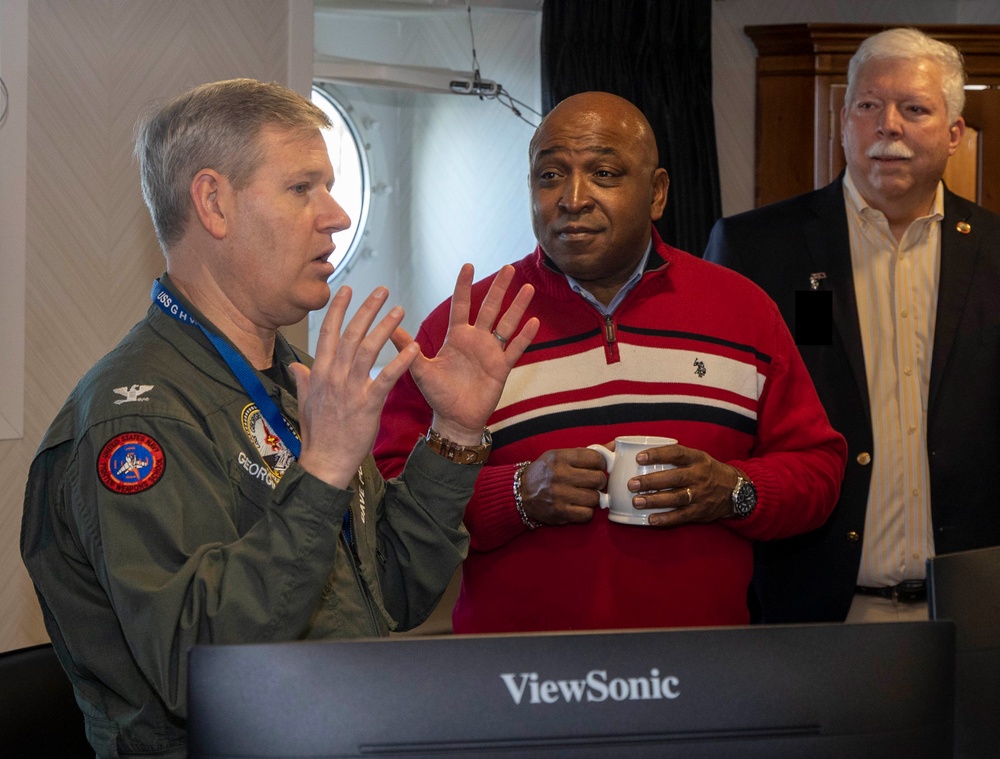 Mayor of Portsmouth Tours USS George H.W. Bush (CVN 77)