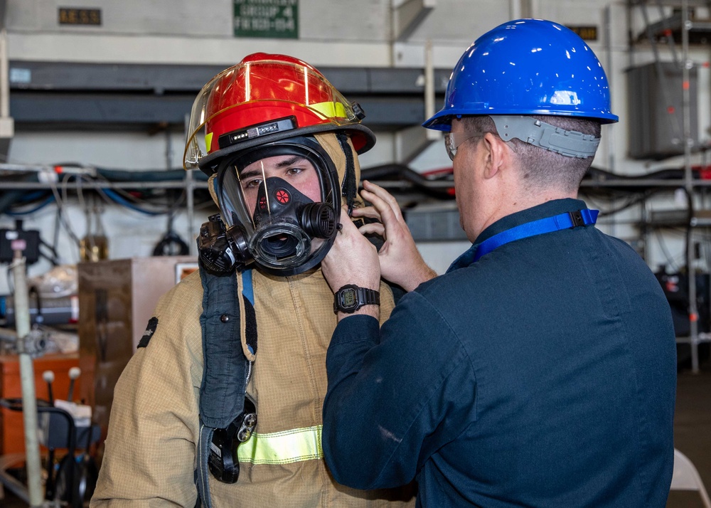 George H.W. Bush Sailors Participate in Damage Control Drills