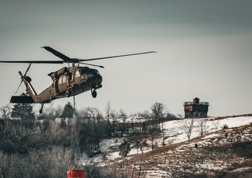 North Dakota National Guard UH-60 Black Hawk Helicopters Fight Missouri River Ice Jams